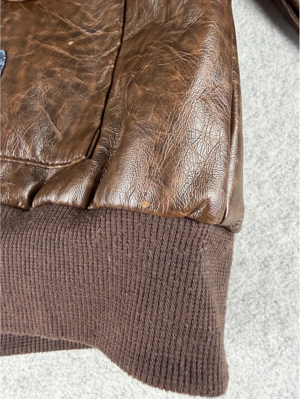 Authentic Kids Aviator Bomber Jacket Size 7 Brown Faux Leather Sherpa